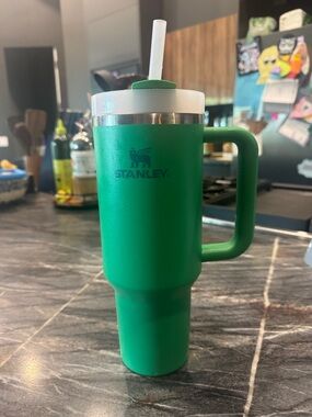 Stanley Green Insulated Tumbler with Handle and Straw
